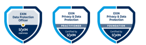 EXIN Data Protection Officer, Privacy & Data Protection Practitioner e Privacy & Data Protection Foundation.