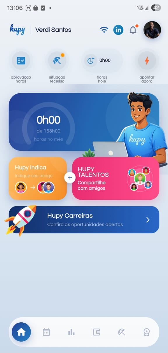 Hupy Mobile — Home real do aplicativo